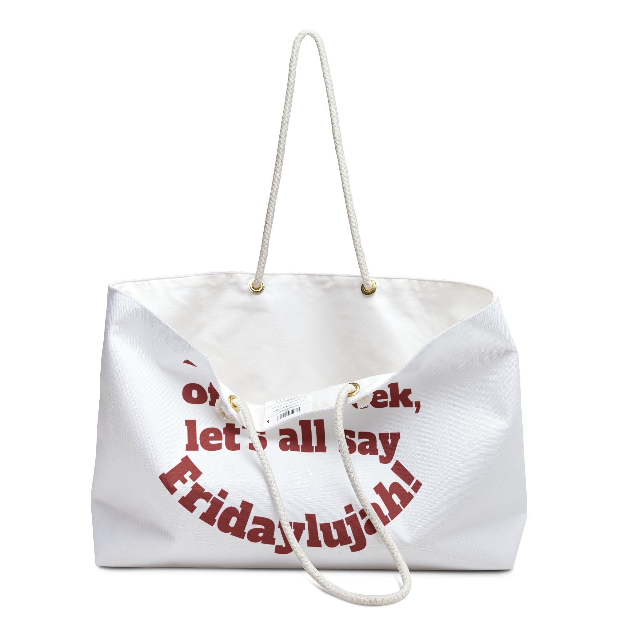 Fridaylujah Weekender Bag – Funny End‑of‑Week Travel Tote
